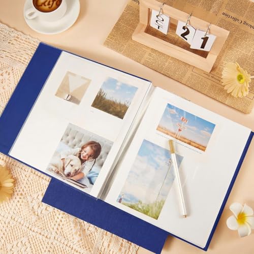 Jetec 5 Pcs 11 x 10.6 Inch Large Photo Album Self Adhesive,Blue - color: Blue