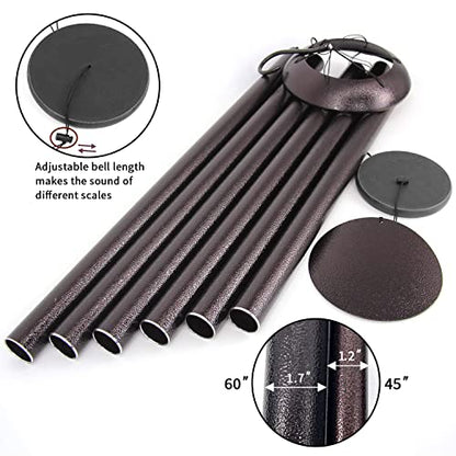 ASTARIN 60 in Extra Large Wind Chimes Outside - size: 60" Bronze