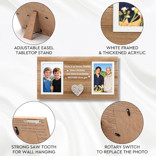 Then & Now Brother Gifts, Brother Birthday Gifts Photo Frame - style: brother