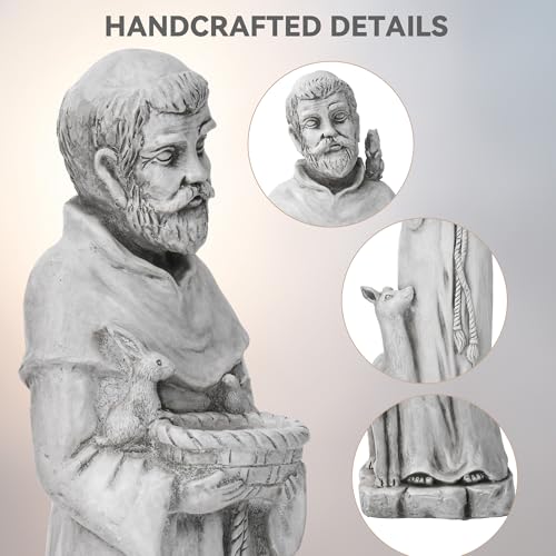 36.2" St Francis Garden Statue,Outdoor Catholic Sculpture - color: St Francis-36.2"