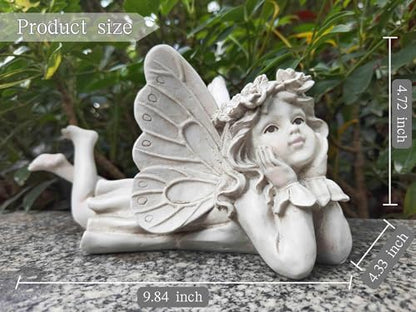 MeritMode Fairy Garden Figurines - Angel Statue with Butterfly - style: fairy Garden statue
