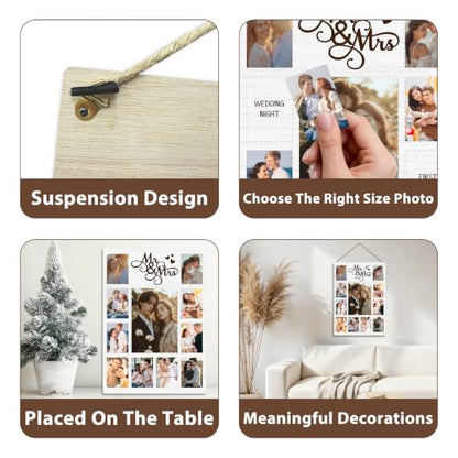 Wedding Photo Board, Collage Photo Hanging Display Picture Board - color: Wedding