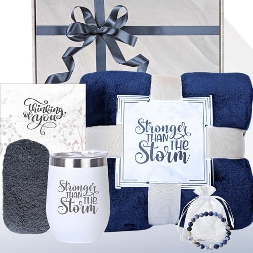 Cancer Care Package for Women with Blanket & Tumbler, Recovery Gift (Royal) - color: Royal Blue