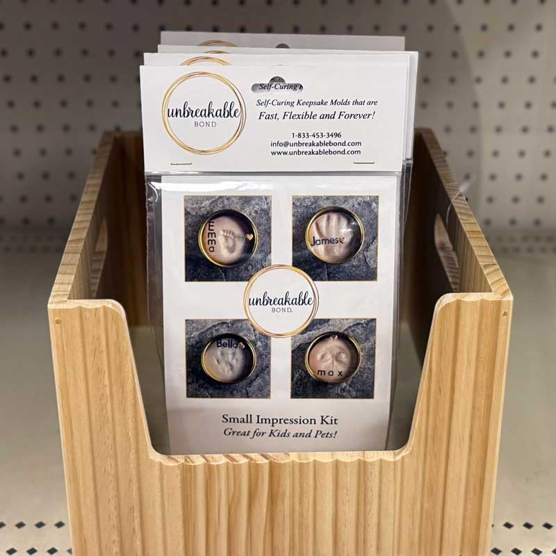 Unbreakable Bond® Pet Paw Print Memory Kit, Self-Curing Molding Putty with Gold Display Tin, No-Bake Pet Memorial Impression Set (Small) - size: Small