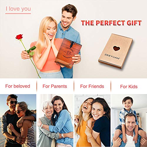 ZEEYUAN Wooden Photo Album Scrapbook DIY Photo Book Wedding Guest-Book 80 Pages Travel Memory Book Birthday Anniversary Valentine's Gift for Mother Father (I Love You) - color: I Love You