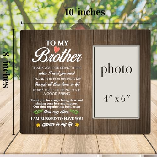 Dumyum Brother Gifts, Wooden 8 x 10 Photo Frame | Thank You Gift for Brothers, 4 x 6 Inches Photo - color: ['wood']