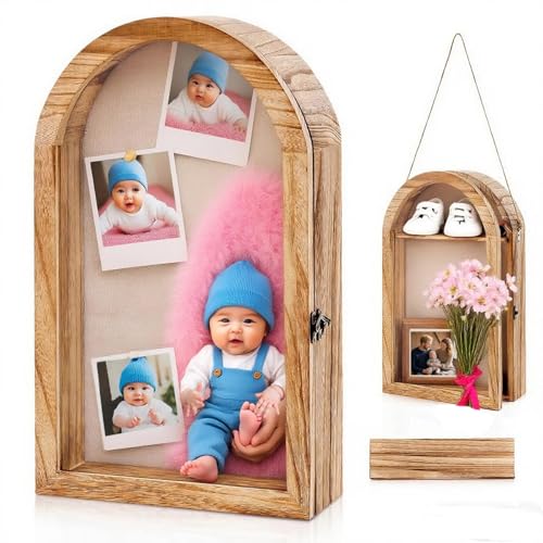 11x16 Shadow Box Frame with Plexiglass, Deep Shadow Box Frame with Linen Back and Removable Shelves,Wood Glass Display Case for Medals, Photos, Memorabilia, Awards,4" Depth (Carbonized) - color: Carbonized