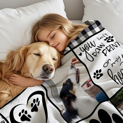 Ship Next Day, Customized Dog Memorial Gifts, Custom Pet Blanket with Pictures Name, Personalized Pet Memorial Photo Blanket, Loss of Pet Sympathy Gift, Dog Passing Away Bereavement Gifts - color: Dog Blanket 06