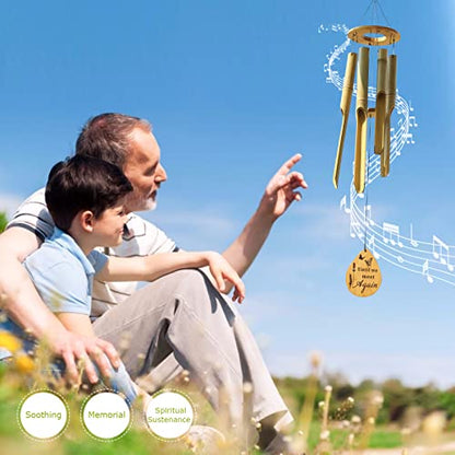 37.5" Bamboo Wind Chime for Outside, Wooden Wind Chimes Memorial Gifts - size: 37.5" Plain