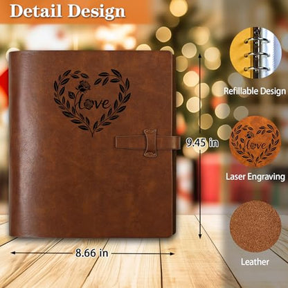 Genuine Leather 4x6 Photo Album, with Writing Space - color: Love