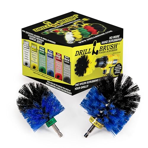Aquatic Cleaning Supplies - Boat Hull Cleaning Tools - Detailing Set | Drill Powered Scrubbing Brush Heads - Professional Boat Detailing Accessories - Tank Scrubbing Brush - Barnacle Busting Brush - color: Blue