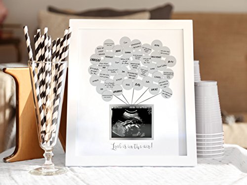 Pearhead Baby Shower Signature Guest Book Photo Frame with Balloon Stickers - style: Balloon Guest Book Frame