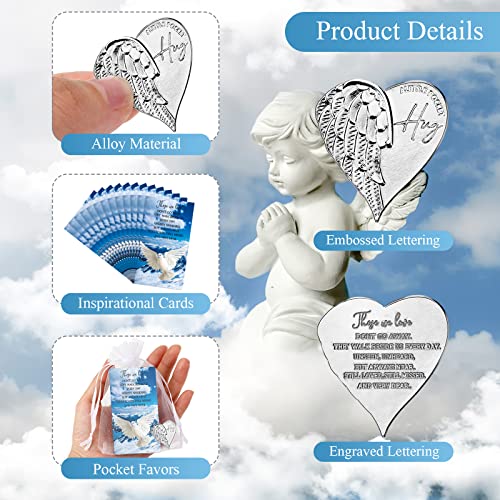 Sureio 30 Sets Heart Pocket Hug Token Funeral Keepsakes Prayer Cards