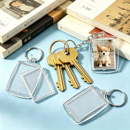 Qyyiguf Clear Photo Keychain - size: 30PCS 2.4 x 1.6inch