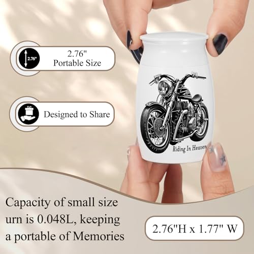 SOITIS Small Urns for Human Ashes Keepsake-Aluminum 2.76 Inch Mini Urn with Gift Box, Memorial Motorcycle Urns for Human Ashes, Sharing Cremation Urns for Human Ashes
