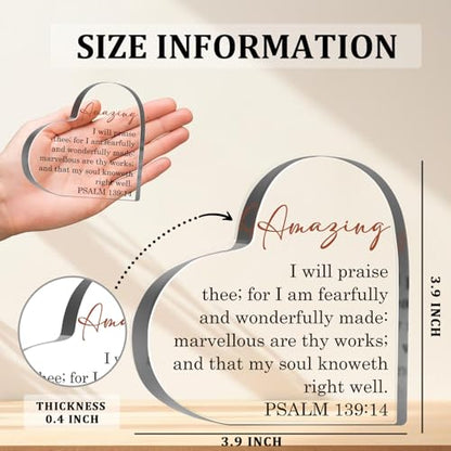 Christian Plaque Sign, Christian Gifts for Women, Inspirational Religious Birthday Gifts, Bible Verse Gifts for Family Sister Friend Mom, Faith Based Decorative Paperweight Accessories - style: Christian 02