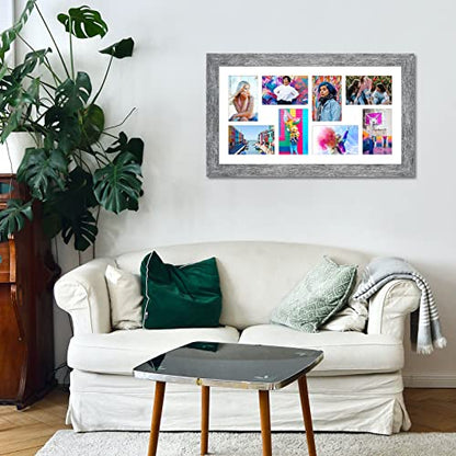 11.8x21.8 Collage Frame, 8 Open 4x6 Photo Frame Collage for Wall - color: Grey, size: 11.8x21.8 - (8 open4x6）