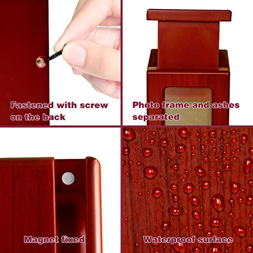 PCS Cat Urn - Photo Urn for Ashes, Cremation Box, Red-Small - color: Red, size: S(0-25lbs)