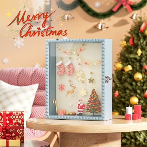 SZQINJI Shadow Box Frame 11x14 Deep Diamond Shape Display Cases, Blue - color: Blue, size: 11x14