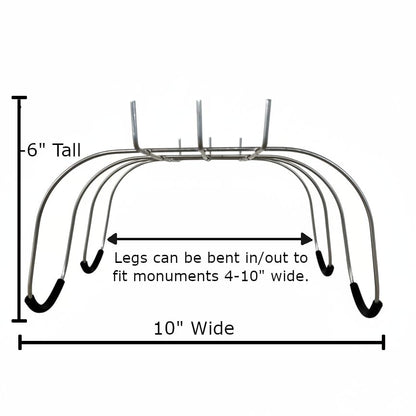 Headstone Saddle Floral Arrangement Kit – 10 Pack 12" Wire Saddles with 10 Foam Blocks – DIY Memorial Flower Base for Monuments & Gravesites (Saddles and Foam)