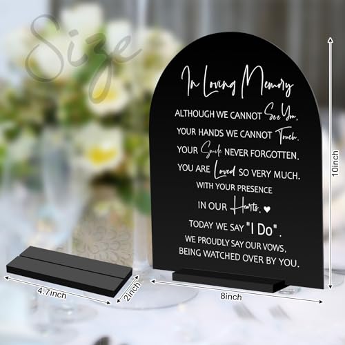 Chunful in Loving Memory Wedding Memorial Table Sign for Wedding,Elegant - style: Elegant