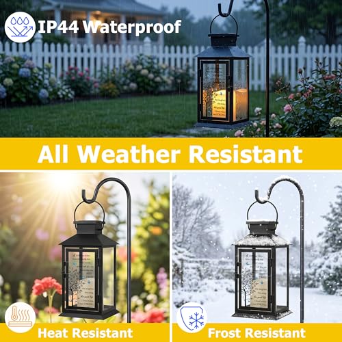 Solar Memorial Lantern Outdoor Waterproof, Sympathy Gifts for Loss of Loved One Mom Dad, Remembrance Grief Condolences Gift for Loss, in Memory of Loved One Gifts - style: A Limb Has Fallen/Black