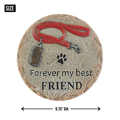 DII Pet Remembrance Cement Stepping Stone Collection, You Will Never Leave Our Hearts, Dog, 9.25x8.5x3.7