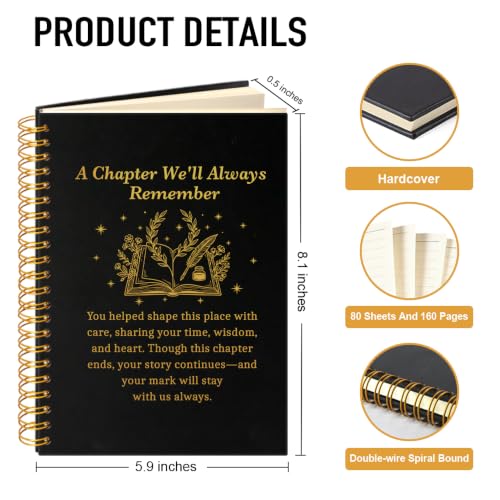 A Chapter We Will Always Remember Spiral Notebook Gifts for Leader - color: Black115
