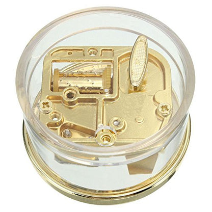 Tiny Wind Up Circle in Gold DIY Musical Box Beautiful Melody Gift Song YOU ARE MY SUNSHINE
