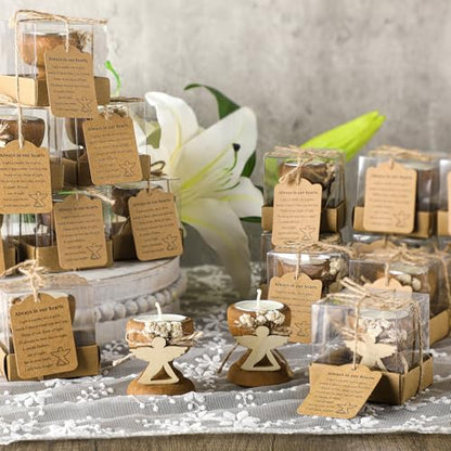 Nuanchu 24 Set Funeral Memorial Candles Holders Funeral Keepsakes, Classic | Memorial Candle Holders 2.4 x 2.4 Inches Celebration of Life Supplies Sympathy Gifts Service Grief Share Gifts