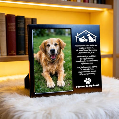 Dog Memorial Picture Frame 4x6, Dog Memorial Gift for loss of Dog (6B) | Angel Rainbow Bridge Prayer Card Included, Premium Aluminum Alloy Material, Packaged in an Elegant Plastic Gift Box - color: Black - Sweet Home