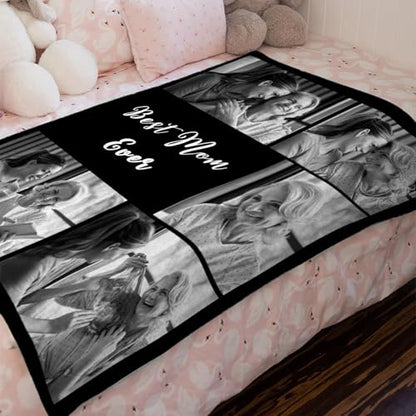 XINLING Custom Memorial Blanket with Pictures for Loss of Loved One Personalized Photo Blanket Customized Sympathy Gifts in Memory of Mom Dad Grandma Grandpa(5 Photos) - color: 5 Photos