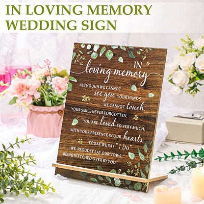 Chunful in Loving Memory Wedding Memorial Table Sign for Wedding,Greenery - style: Greenery