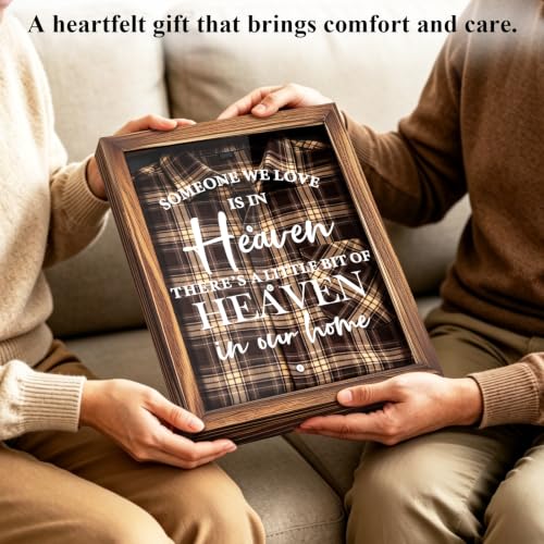 Sympathy Gifts for Loss of Loved One, Clothing Memorial Shadow Box Frame - color: Brown