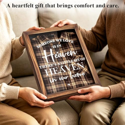 Sympathy Gifts for Loss of Loved One, Clothing Memorial Shadow Box Frame - color: Brown