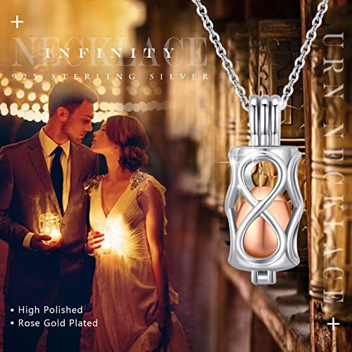 Cremation Jewelry for Ashes 925 Sterling Silver Memorial Pendant Urn Necklaces for Ashes Necklace for Women - style: Urn Necklace-Orange