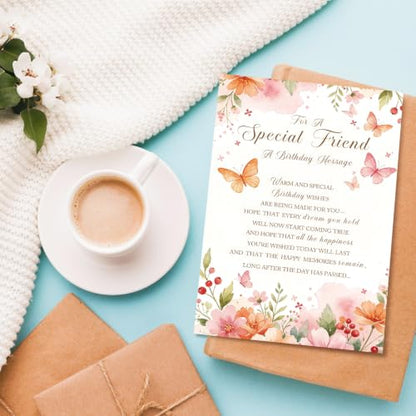 Heartfelt Birthday Card for Friend, Happy Birthday Card for Best Friend Bestie, Sentimental Friends Bday Cards Gift for Him Her - color: Friend Birthday