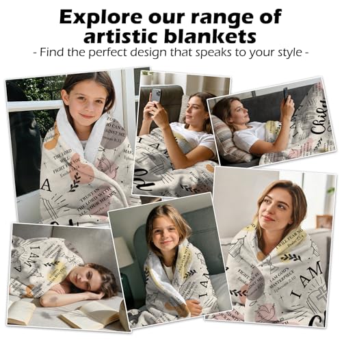 Christian Gifts for Women - I Am a Child of God Blanket 60"x50", Inspirational Religious Birthday Gifts for Women Mom Sister Friends, Christmas Baptism Catholic Spiritual Jesus Faith Bible Prayer - color: Christian1