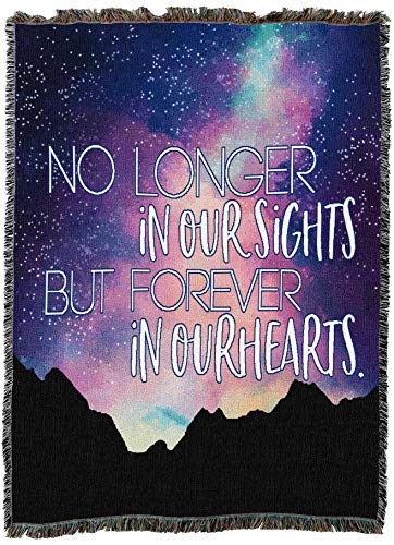 Pure Country Weavers No Longet in Our Sights But Forever in Our Hearts Blanket Mountains - Sympathy Bereavement Gift Tapestry Throw Woven from Cotton - Made in the USA (72x54) - color: Our Sights Mountains, size: 72" x 54"