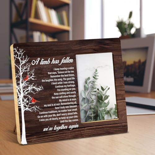 NGAEAK in Memory of Loved One Gifts Memorial Gifts a Limb Has Fallen Wood Picture Frame Sympathy Gifts Bereavement Gifts, Display Photo 4 x 6 Inch
