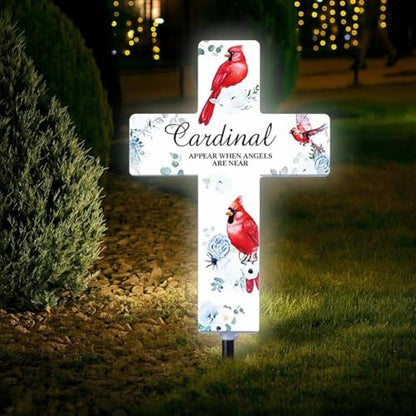 Yousoontic Solar Cross Lights Cardinal Outdoor Garden Stake,Classic Style - style: Classic