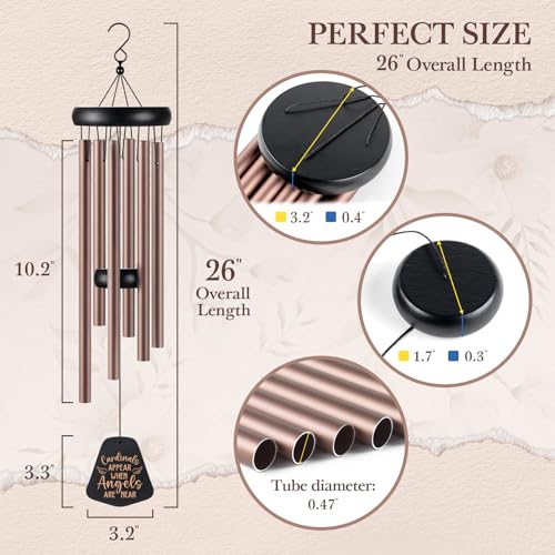 SteadStyle Sympathy Gifts for Loss of Loved One, Memorial Wind Chimes 26 in