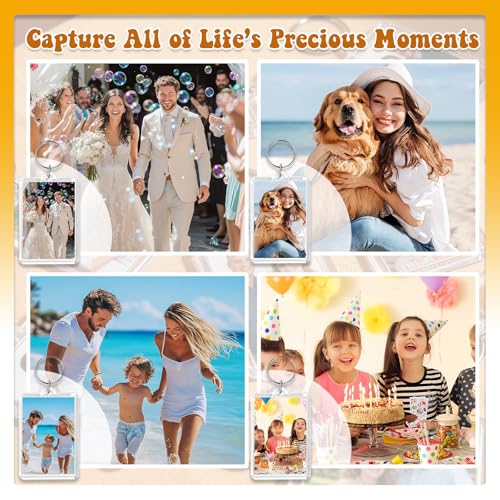 Baaxxango Acrylic Photo Frame Keyring,Clear Picture Keychain as Gift | Picture Insert Blank Keyring,Suit for Artwork,Photocard Holder,DIY Craft