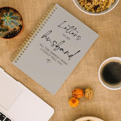Letters to My Husband Spiral Notebook, Memorial Gifts for Loss of Husband Journal, Sympathy Bereavement Grieving 5.5"x8.3" 164Pages Lined Notebooks College Ruled Gifts for Loss of Husband - color: letters husband