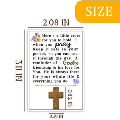 Small Cross Christmas Gifts for Women Christian Wooden Pocket Tokens Christening Communion Communion Confirmation Baptism Gifts for Girl Catholic Religious Xmas Holiday Birthday Gift for Church Friend - color: Religious Greeting Cards with Cross