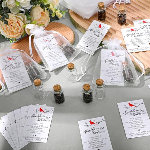 Tanlade 100 Set Funeral Favor Memorial Seed Packet for Guest, Cardinal - style: Cardinal