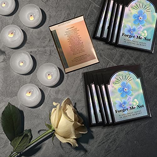 200 Pcs Funeral Favors Forget Me Not Memorial Seed Packets - 200 Individual Seed Packets - Celebration of Life - Recuerdos de Difuntos para DAR En UNA Misa - size: 200 Pack