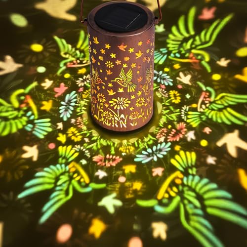 ZKLILI Colorful Solar Lanterns Outdoor Waterproof Light Hummingbird Garden Decor Gifts for Women Mom Grandma Hanging Decoration Outside for Yard, Patio, Backyard, Porch - style: Colorful Hummingbird
