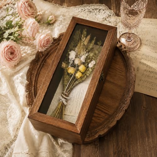 Muzilife 12.5x5 Rustic Shadow Box Pine Wood Picture Frame, 3.94 Deep, Brown - color: Brown, size: 12.5"x5"