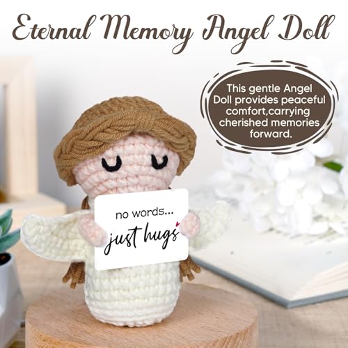 Sympathy Gifts for Loss of Loved One - No Words Just Hugs - Handmade Crochet Angel Doll, Bereavement Condolences Memorial Gift, Get Well Soon, Miscarriage, Comfort Gifts for Women - style: No Words Just Hug